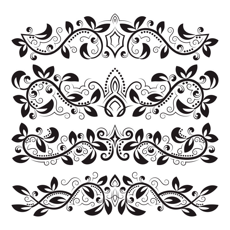 巴洛克风格装饰设计矢量插图