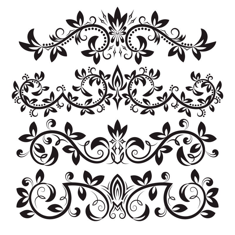 巴洛克风格老式装饰边框花纹矢量设计