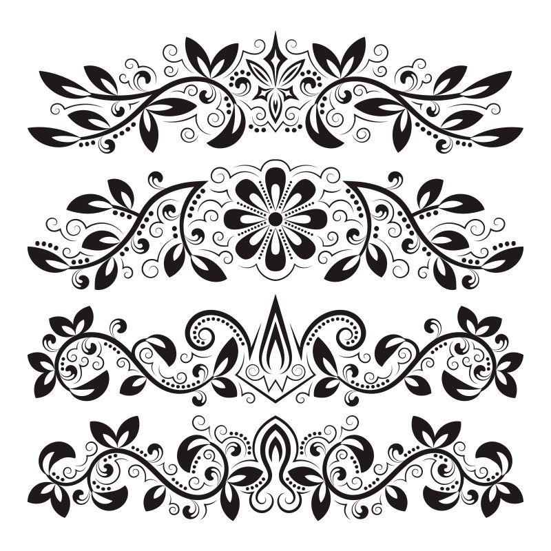 巴洛克风格的古董花纹矢量设计