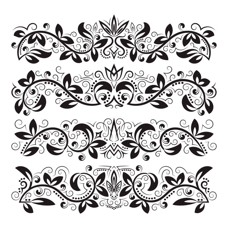 巴洛克装饰花纹矢量设计