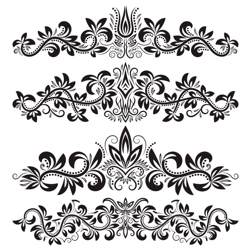 巴洛克复古装饰边框设计矢量图