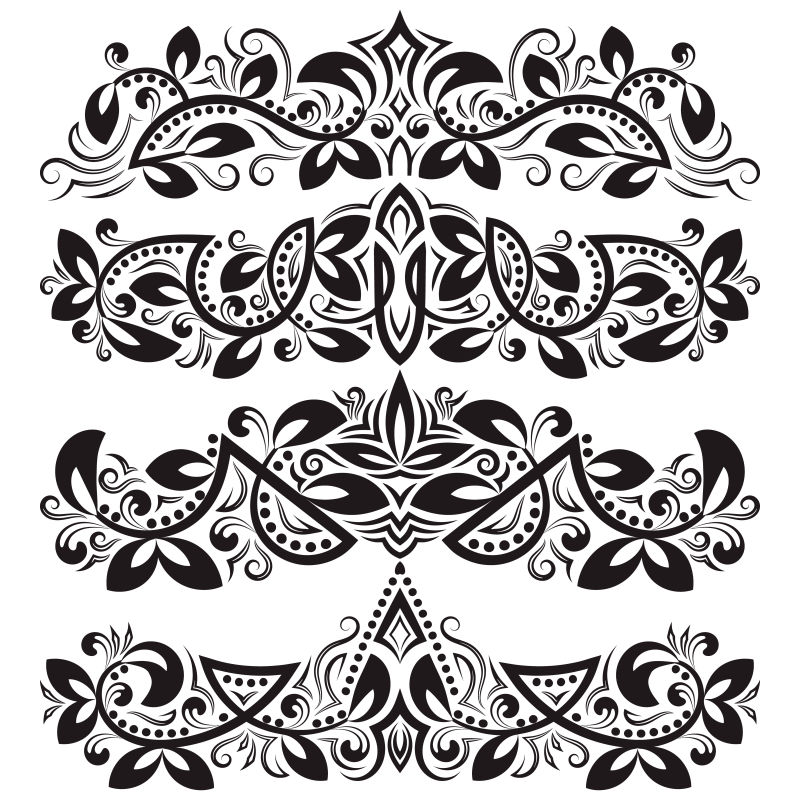 矢量老式装饰边框插图