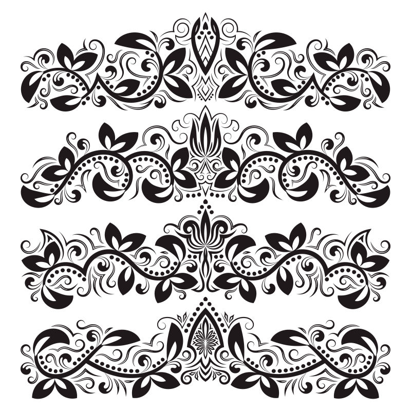 巴洛克风格装饰矢量插图