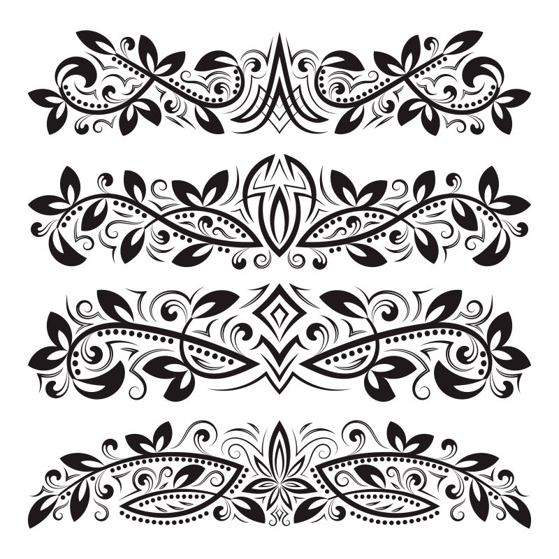 巴洛克风格老式装饰设计矢量图