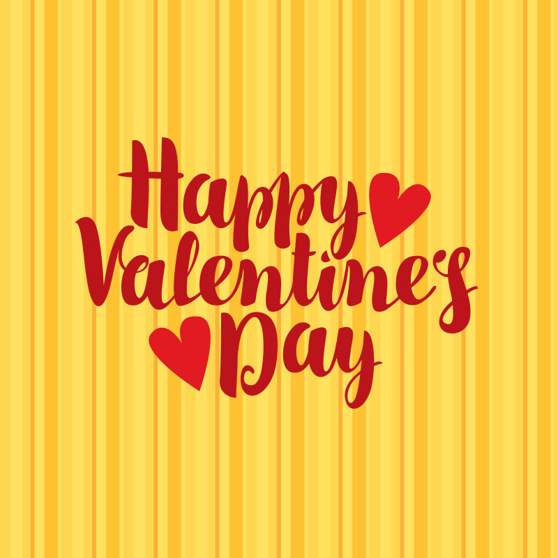 创意的情人节卡片文字矢量插图