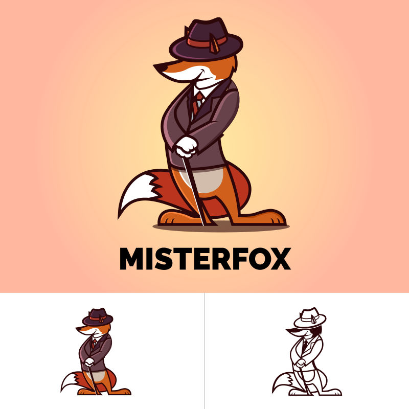 矢量的卡通狐狸插图