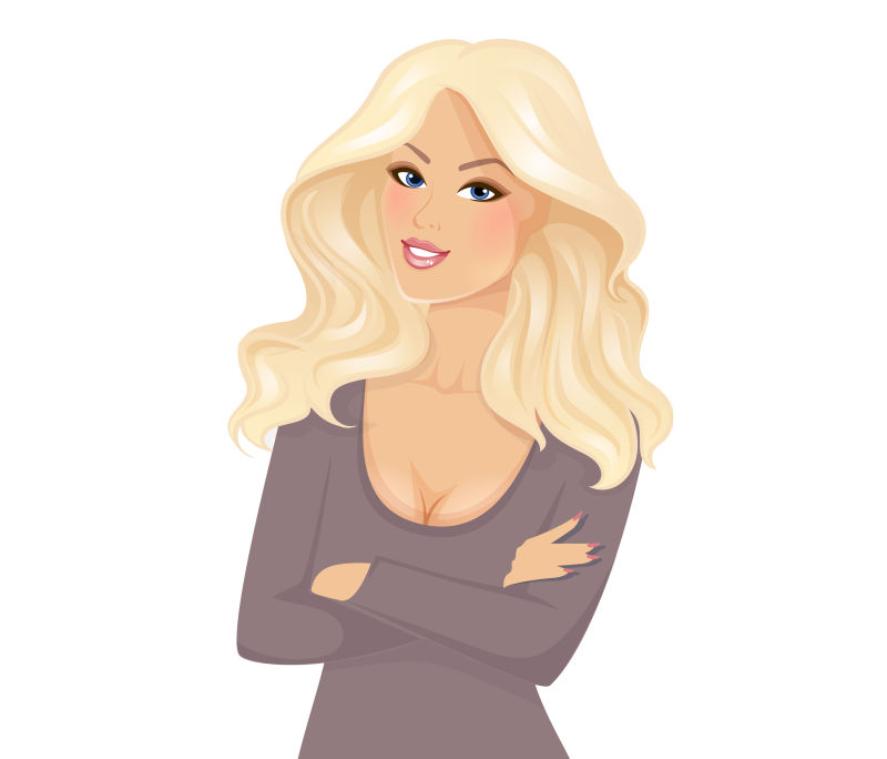 矢量站立的金发美女插图