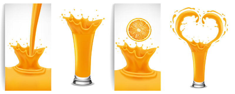 矢量新鲜的橙汁插图