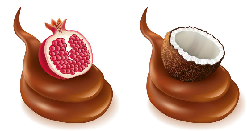 创意矢量巧克力和各种水果插图