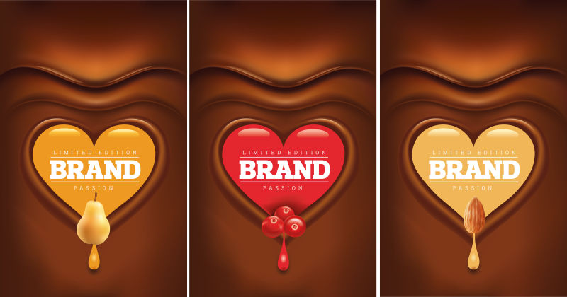 创意矢量美味的不同巧克力插图