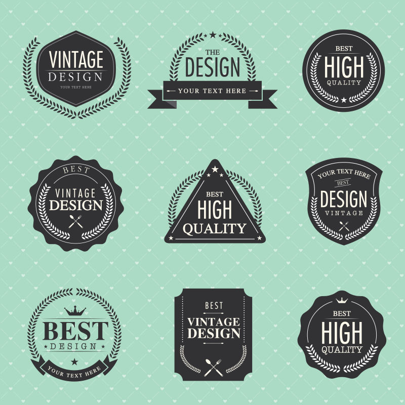 老式徽章设计元素矢量