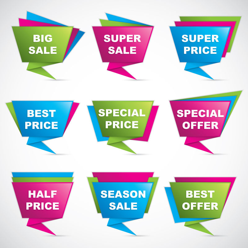 矢量折纸设计的标签