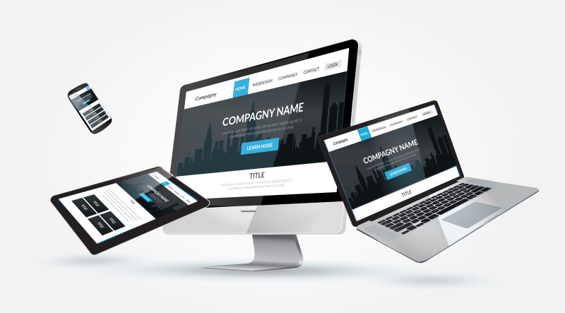 矢量智能手机和笔记本电脑