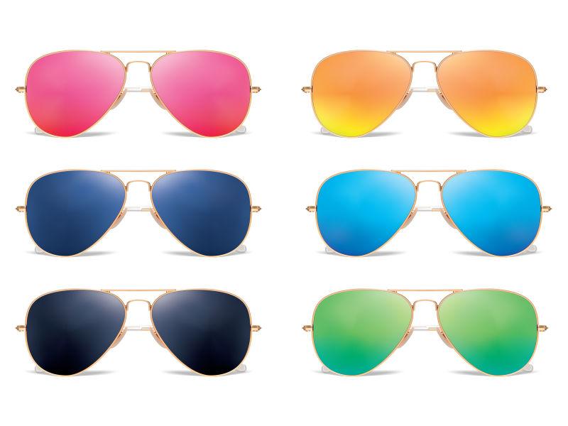 太阳镜矢量图标集