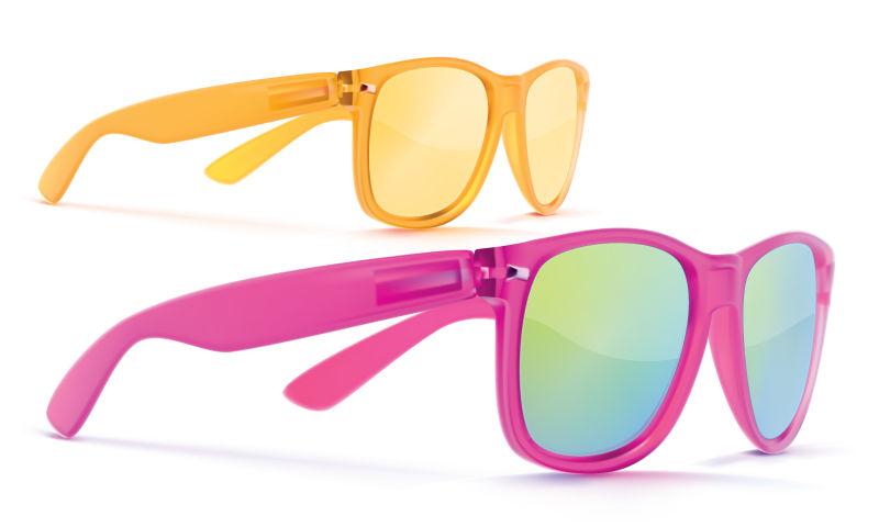 隔离的彩色太阳镜矢量插图