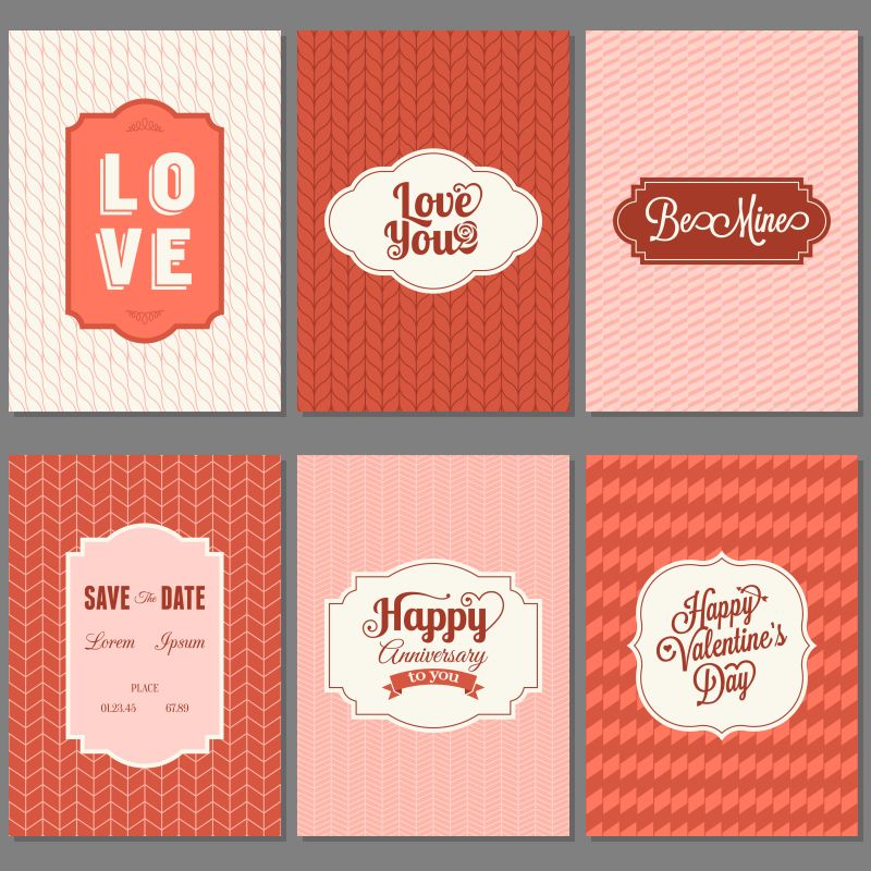 矢量的精致情人节贺卡