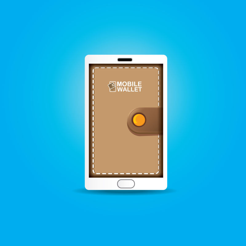 创意矢量现代智能移动支付钱包概念插图