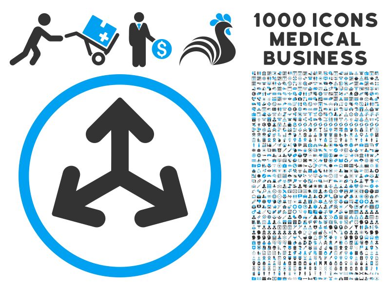 1000个医疗业务象形图标和方向变体图标矢量设计