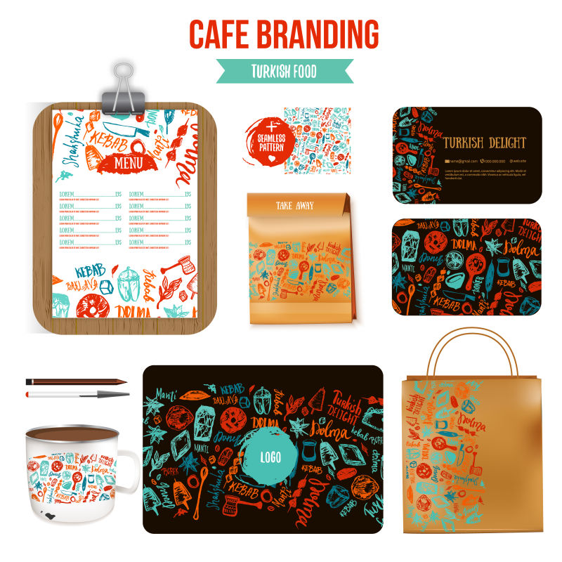 咖啡馆品牌形象矢量设计