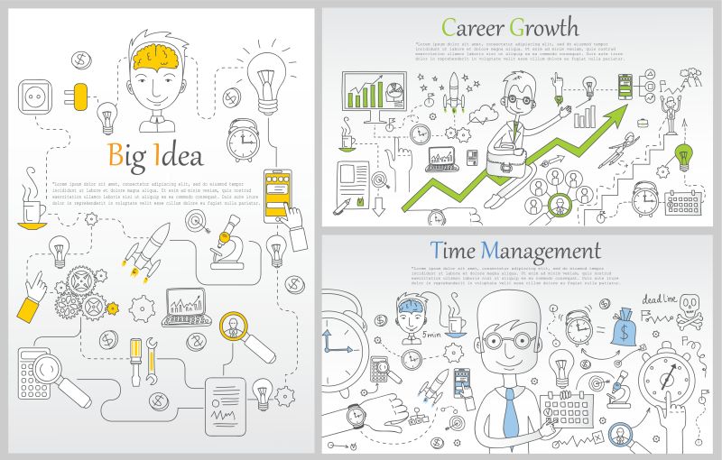 创意的现代网页涂鸦矢量设计