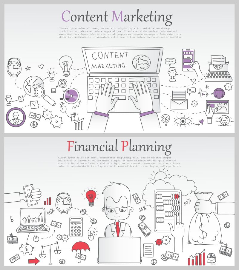 网页创意涂鸦矢量设计