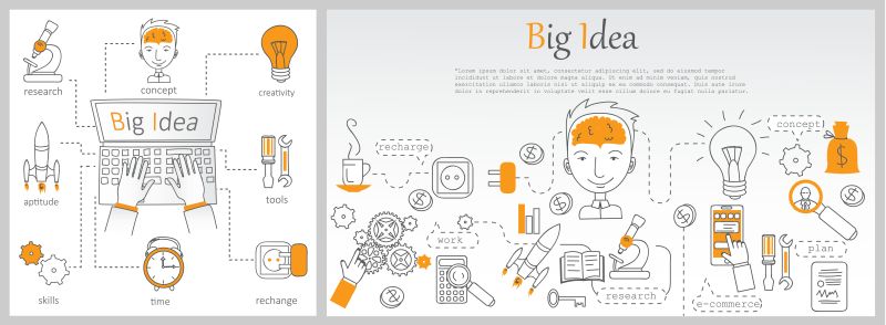 矢量的网页创意涂鸦