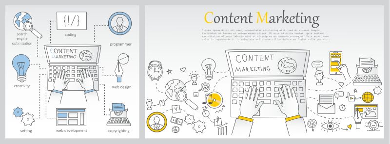 矢量的现代网页涂鸦插图设计