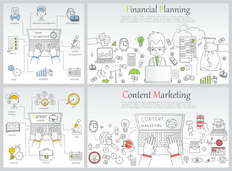 矢量的创意网页涂鸦设计