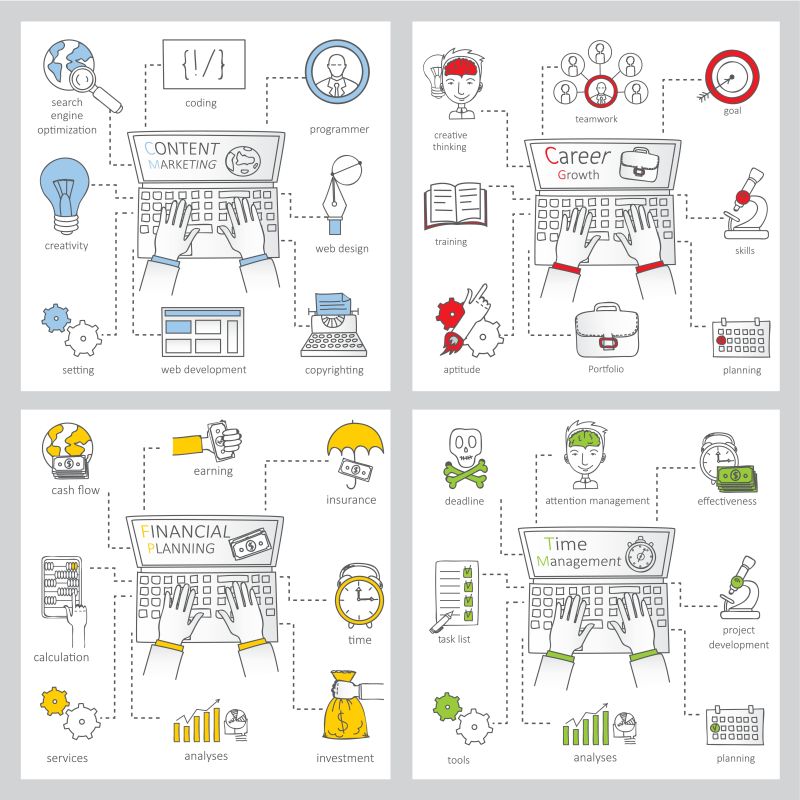 创意涂鸦插图矢量设计