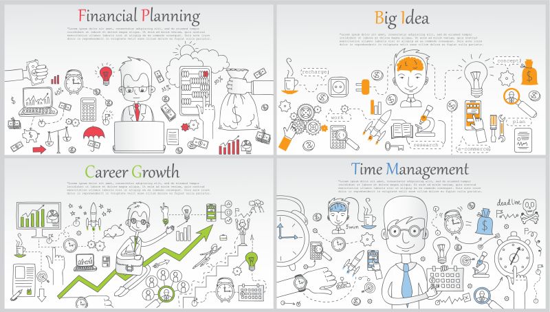 网页涂鸦插图矢量设计