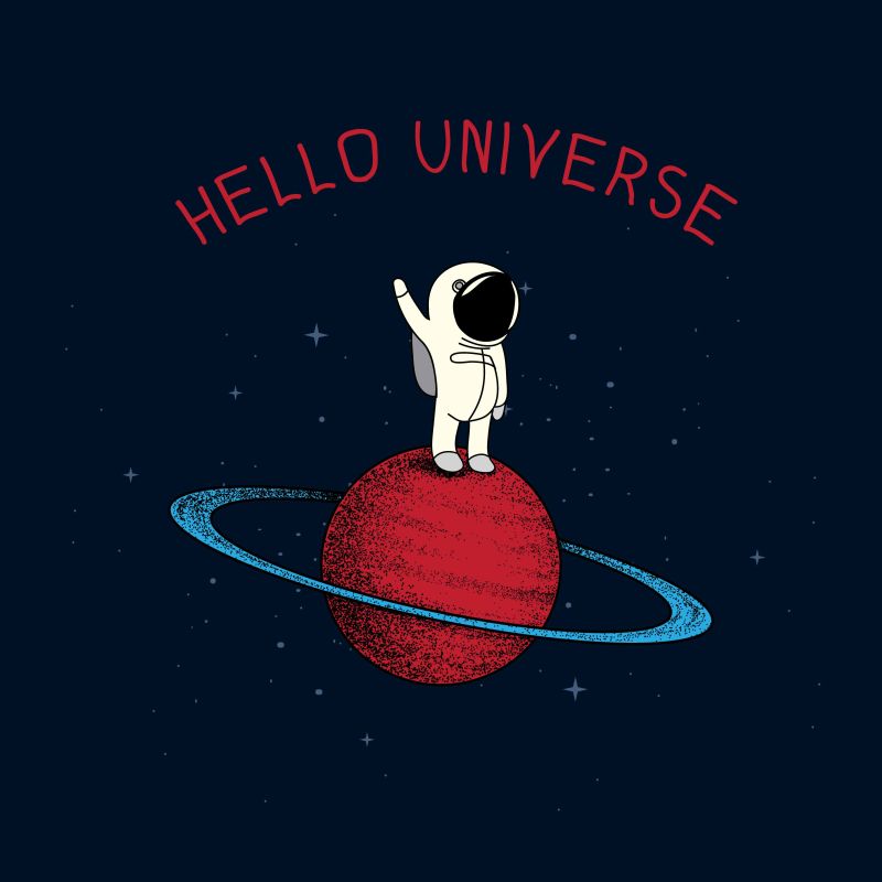 卡通宇航员在太空中的矢量