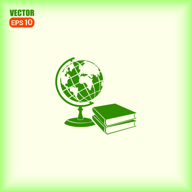绿色教育主题图标矢量设计