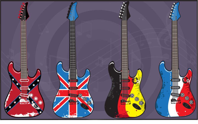 电吉他插图矢量设计