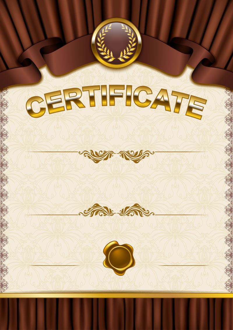 花边装饰毕业证书矢量