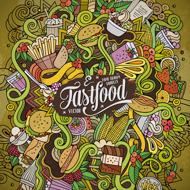 矢量卡通可爱涂鸦手绘设计插图