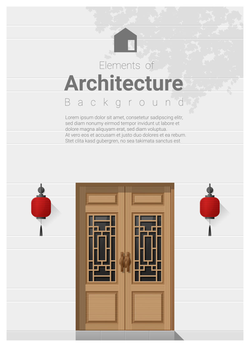 抽象矢量中式传统墙壁背景设计