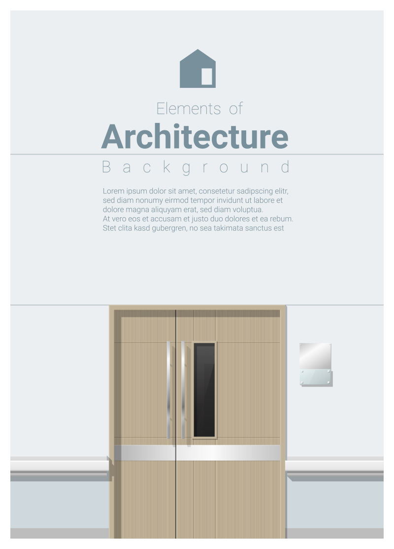 抽象矢量现代教室的门设计