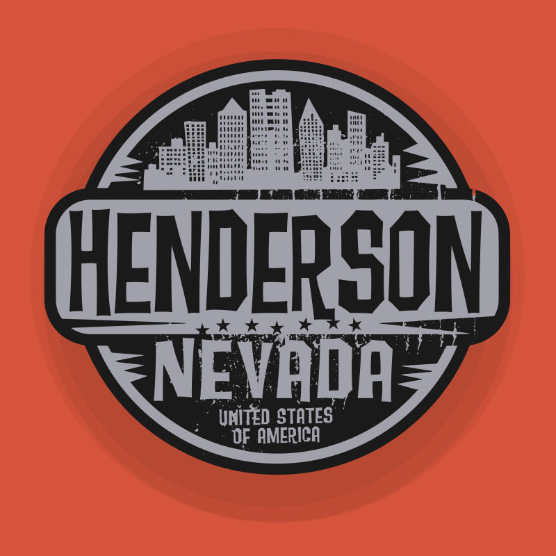 矢量的亨德森城市标签