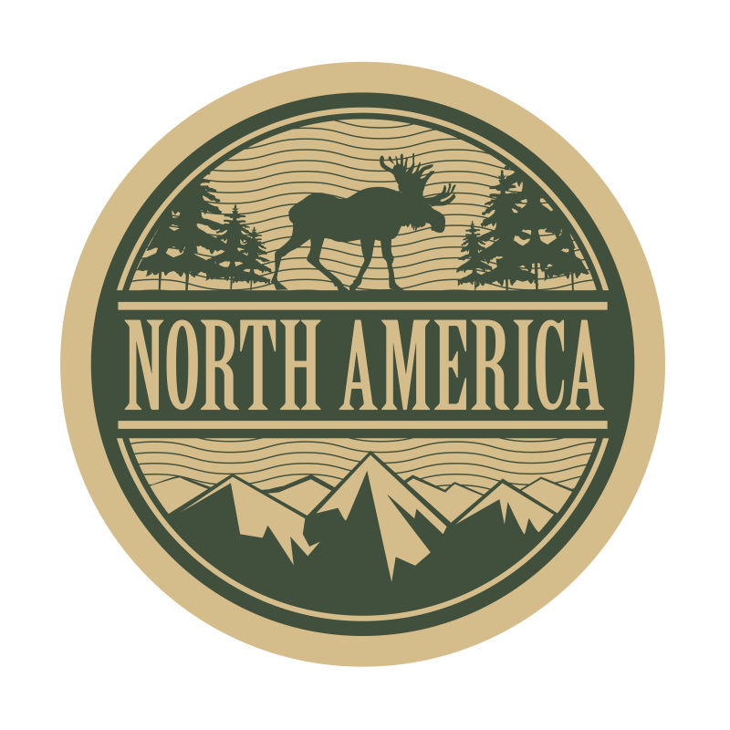 北美洲矢量徽章