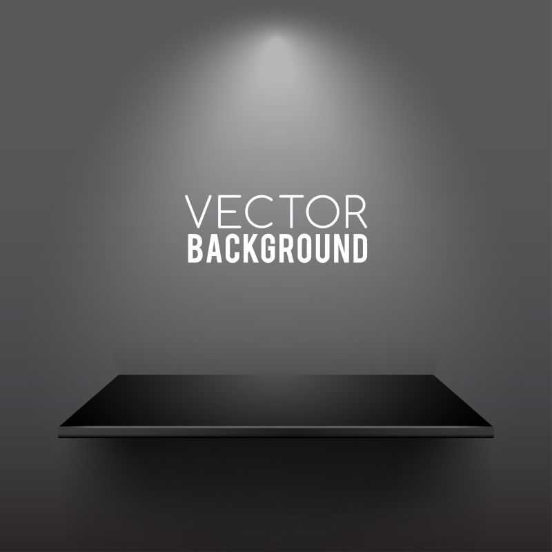 单层黑色隔板展示架矢量