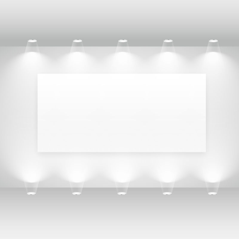 矢量的白色画廊灯光