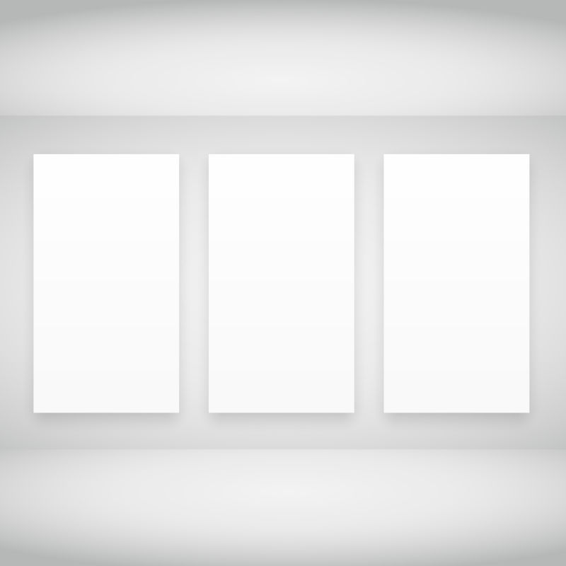 空白画廊墙面矢量设计