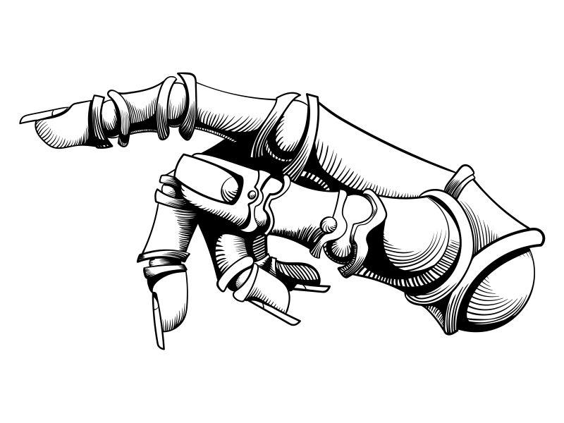 傀儡之手矢量插图