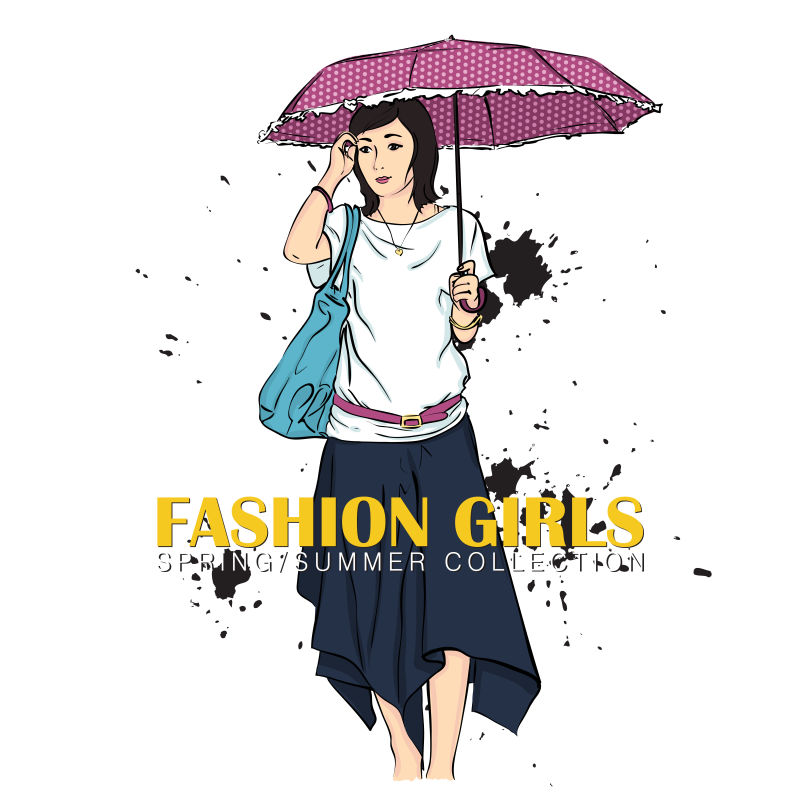 创意矢量年轻时尚的美女插图