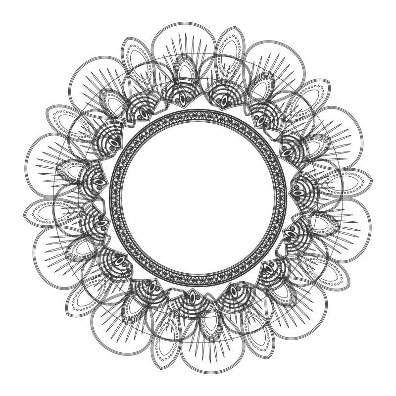 曼荼罗花瓣图标矢量插图