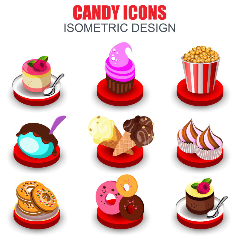 矢量的创意甜品图标