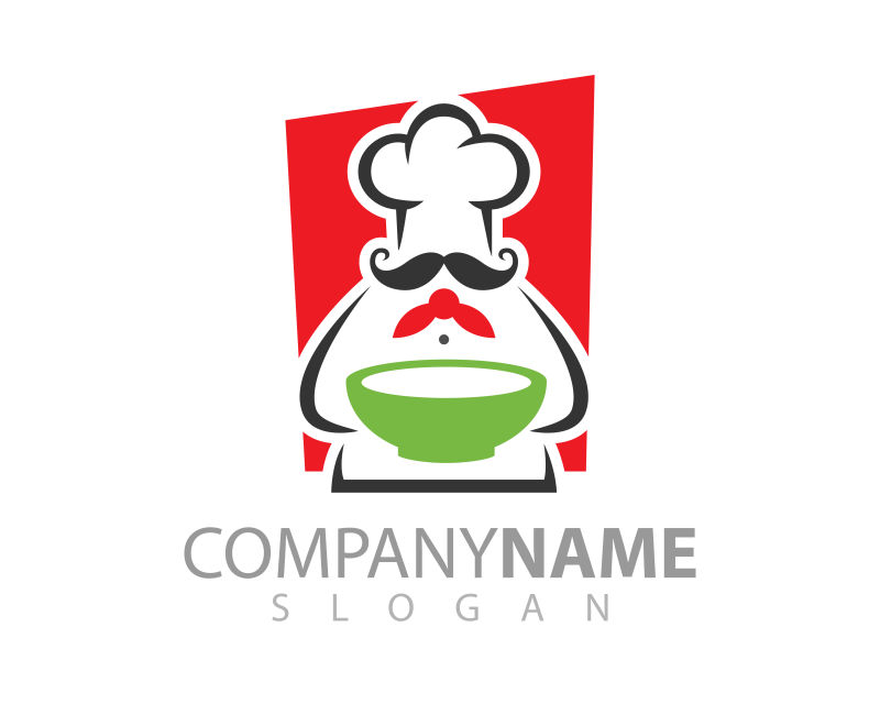 创意矢量抽象厨师标志设计