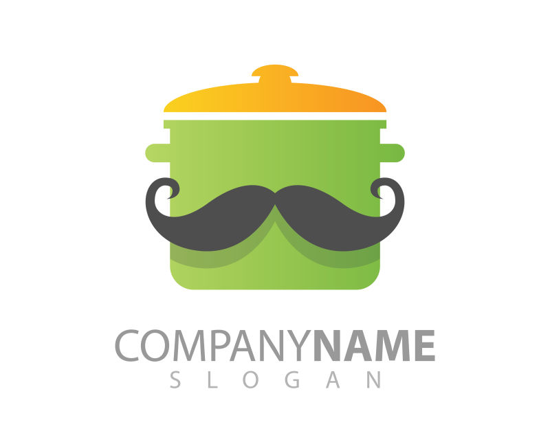 创意矢量抽象厨师元素的平面标志设计