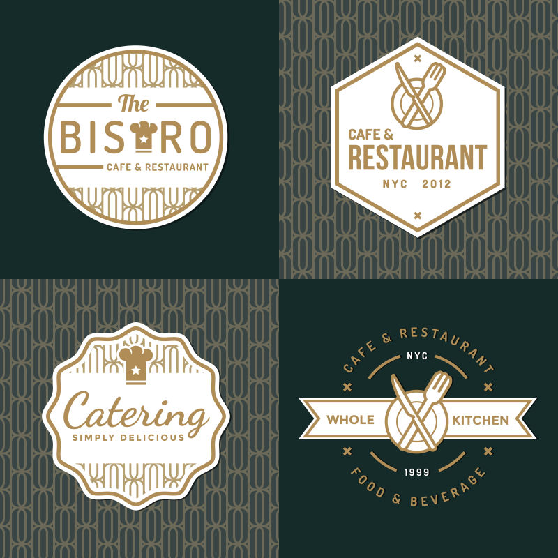 矢量餐饮业的图案徽章