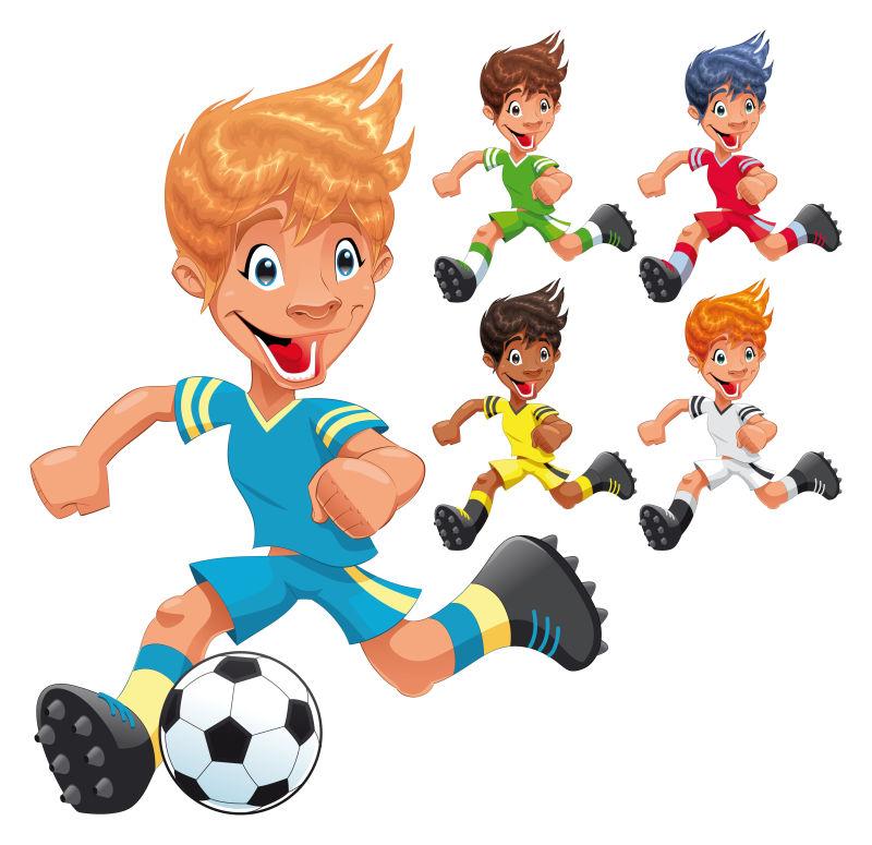 踢足球的孩子矢量